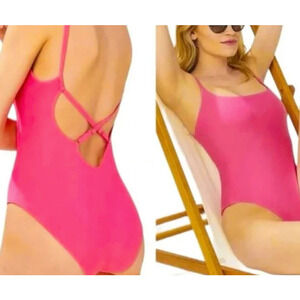 Andie Pink Women's One Piece Swimsuit sz MT.